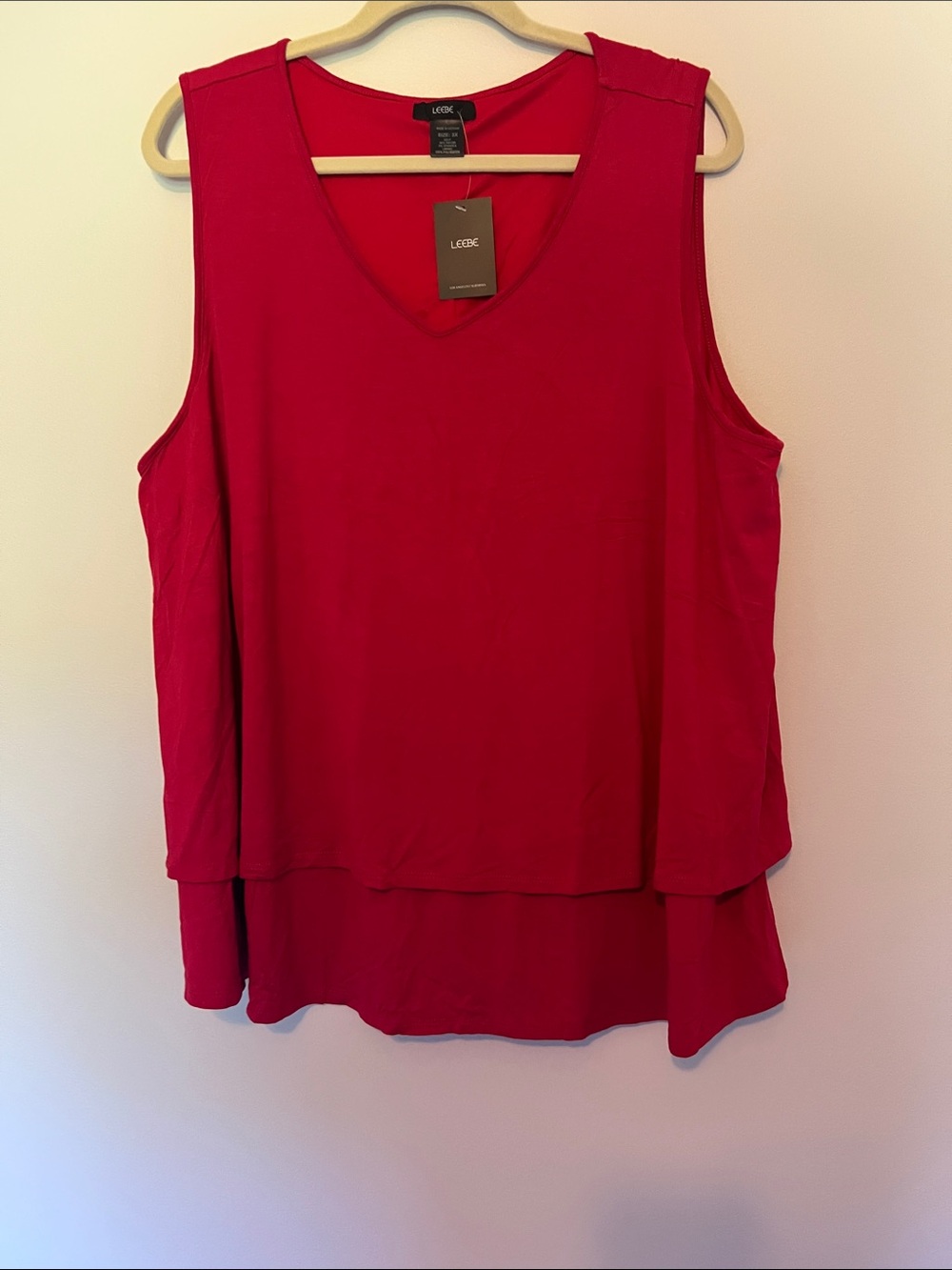 Red Layered V-Neck Sleeveless Tank